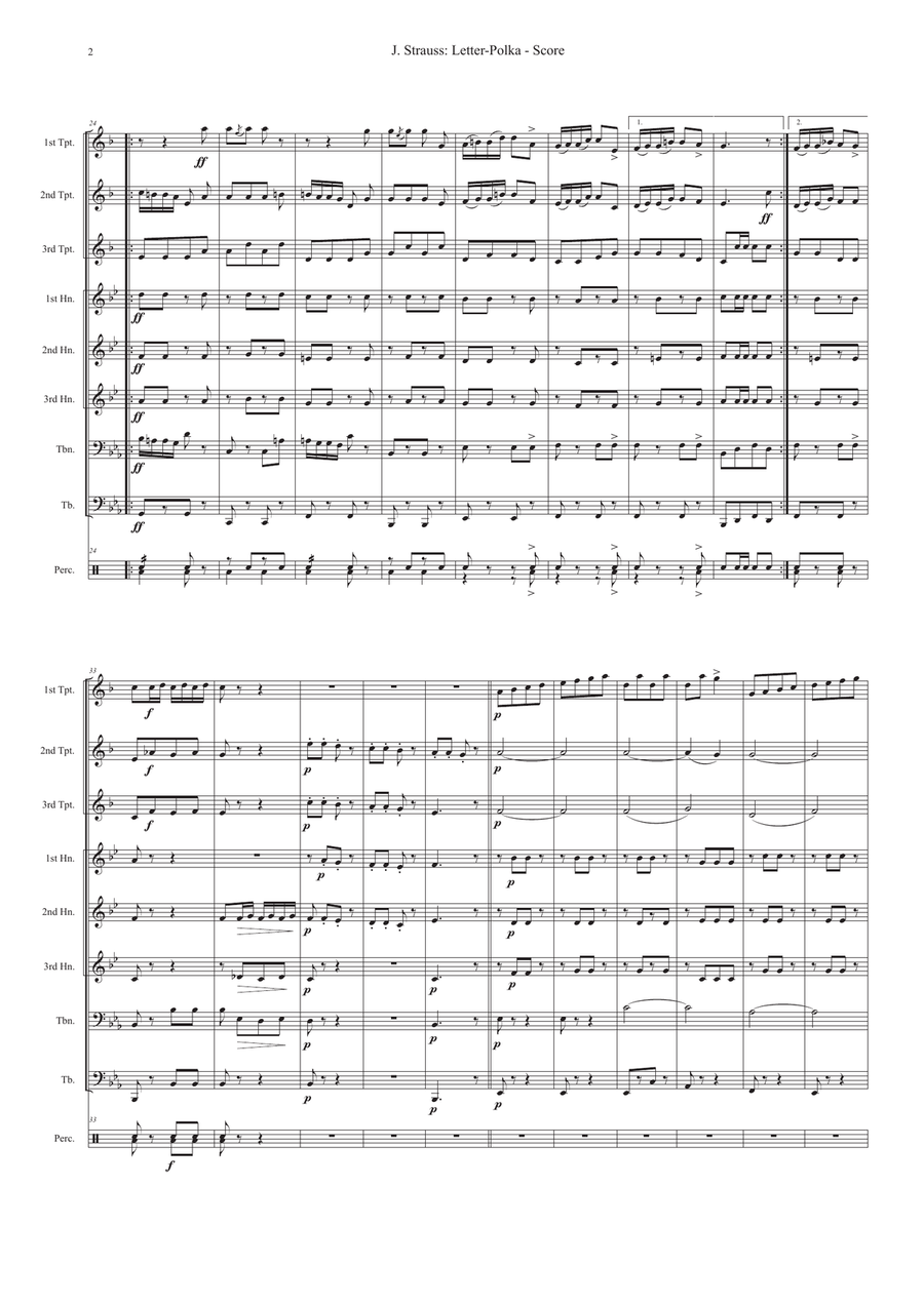 Buchstaben-Polka (Letter-Polka) Op. 252 for brass ensemble Brass Ensemble scores gallery preview page 3