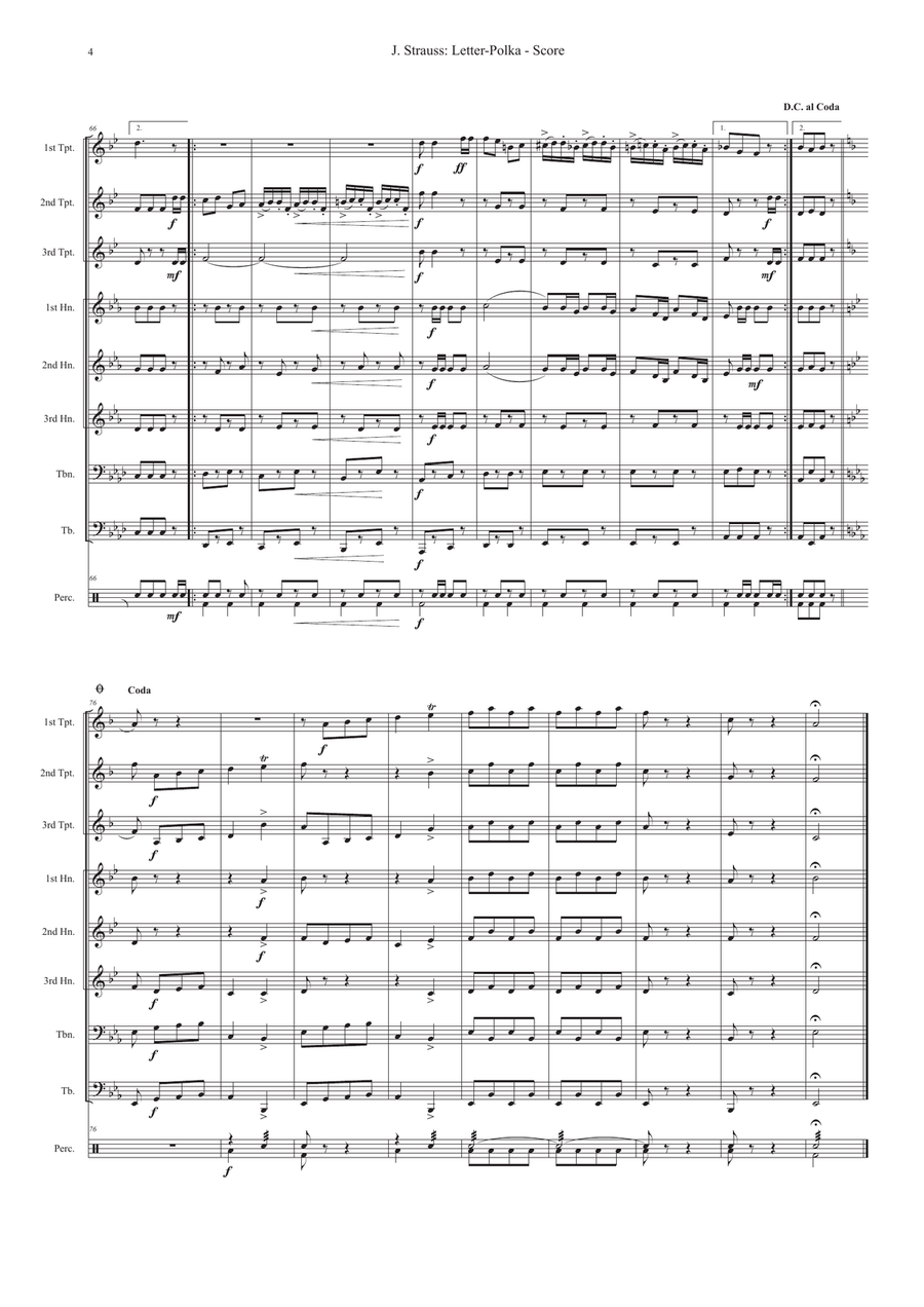 Buchstaben-Polka (Letter-Polka) Op. 252 for brass ensemble Brass Ensemble scores gallery preview page 5