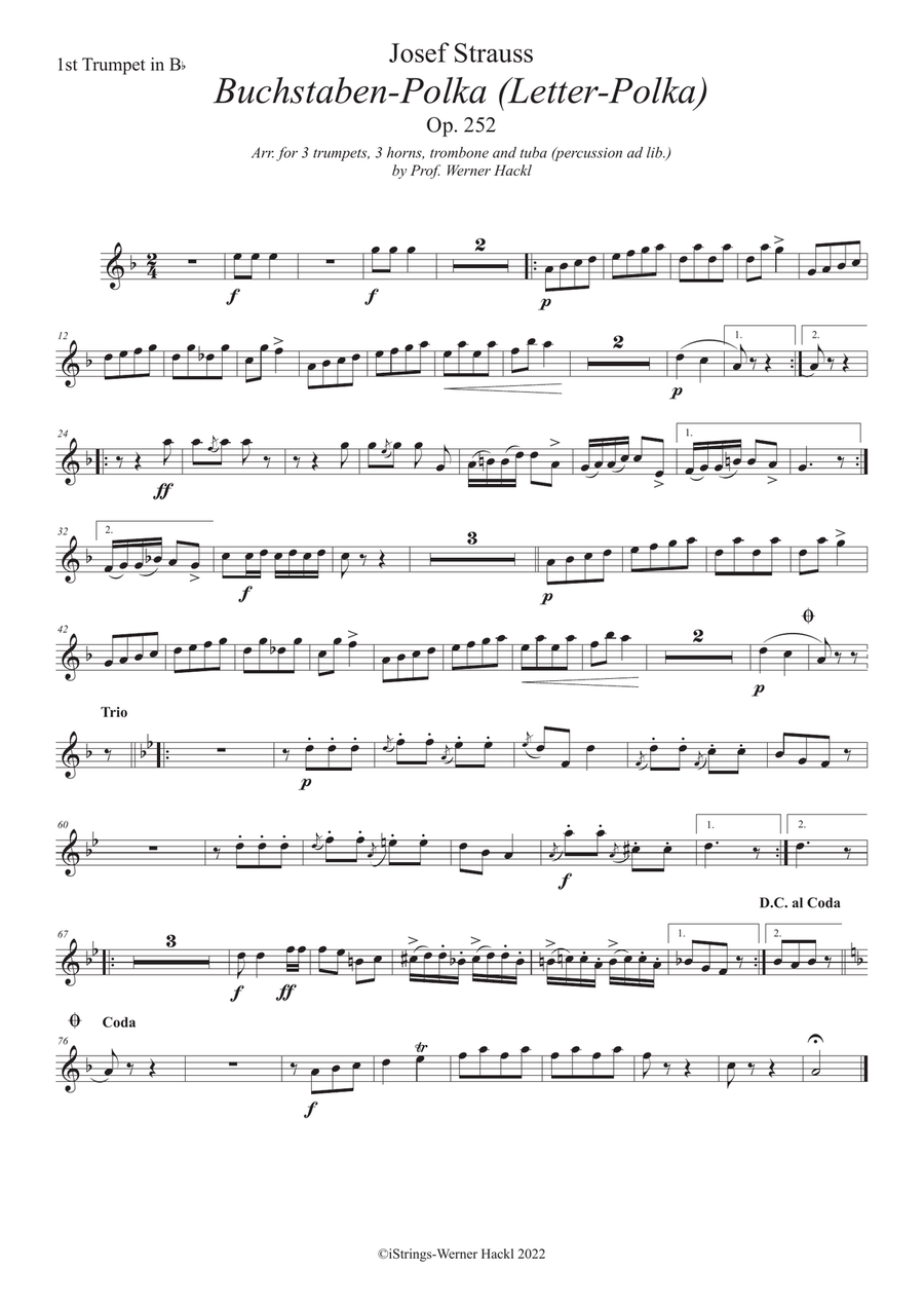 Buchstaben-Polka (Letter-Polka) Op. 252 for brass ensemble Brass Ensemble scores gallery preview page 6