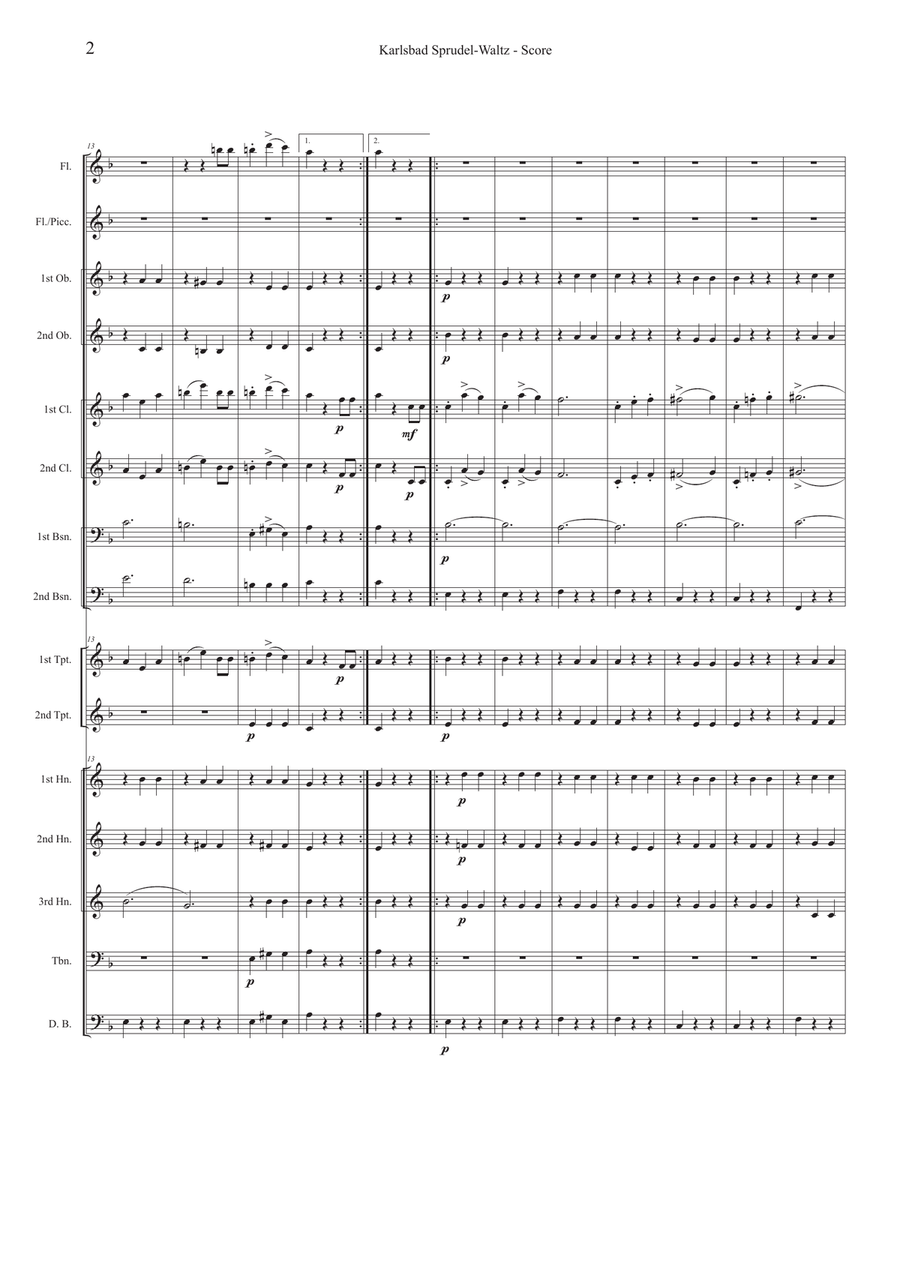 Karlsbad Sprudel-Waltz Op. 50, for wind orchestra Concert Band scores gallery preview page 3