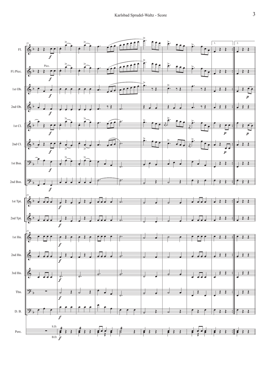 Karlsbad Sprudel-Waltz Op. 50, for wind orchestra Concert Band scores gallery preview page 4