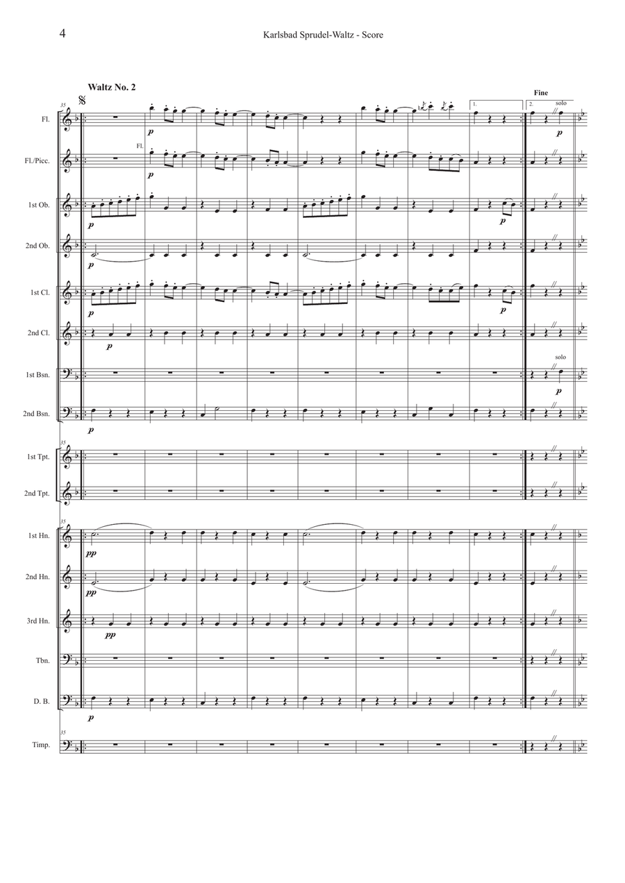 Karlsbad Sprudel-Waltz Op. 50, for wind orchestra Concert Band scores gallery preview page 5