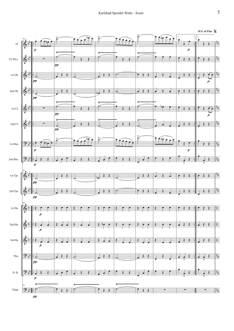Karlsbad Sprudel-Waltz Op. 50, for wind orchestra Concert Band scores gallery preview page 6
