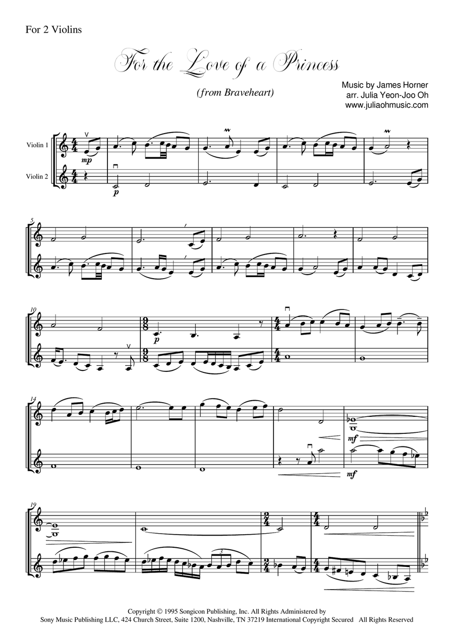 For The Love Of A Princess String Duet scores gallery preview page 2