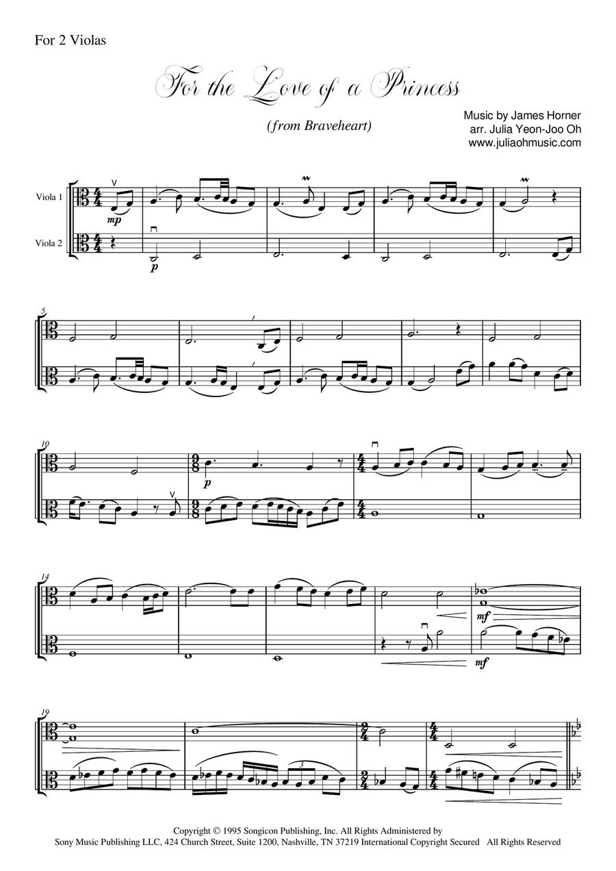 For The Love Of A Princess String Duet scores gallery preview page 2