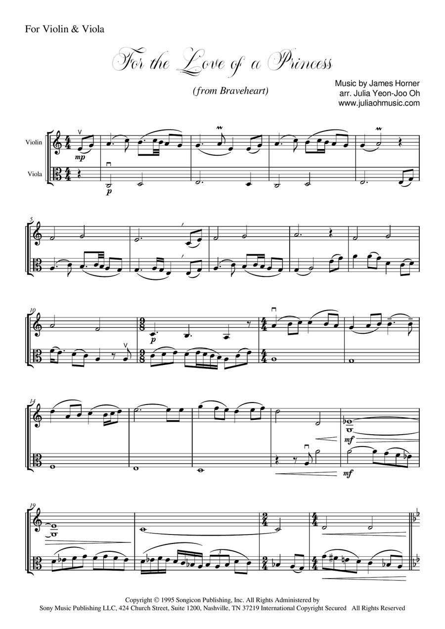 For The Love Of A Princess String Duet scores gallery preview page 2