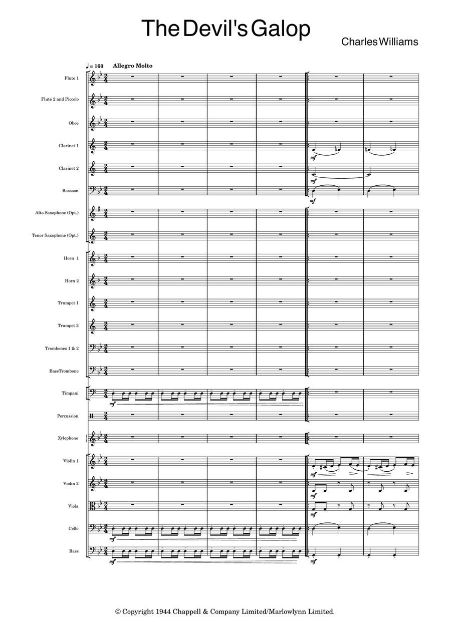 Devil's Galop Full Orchestra scores gallery preview page 2