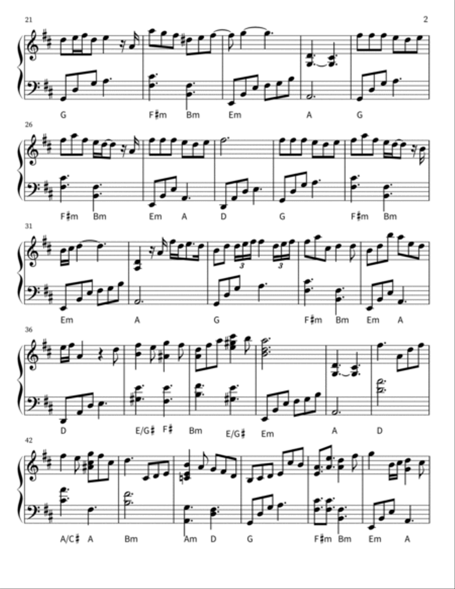 Wish Piano Solo scores gallery preview page 2