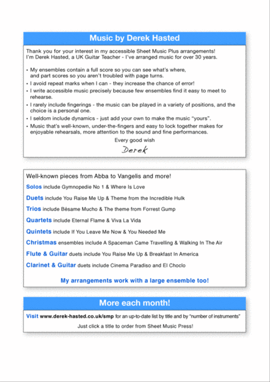Por Una Cabeza Guitar Ensemble scores gallery preview page 2