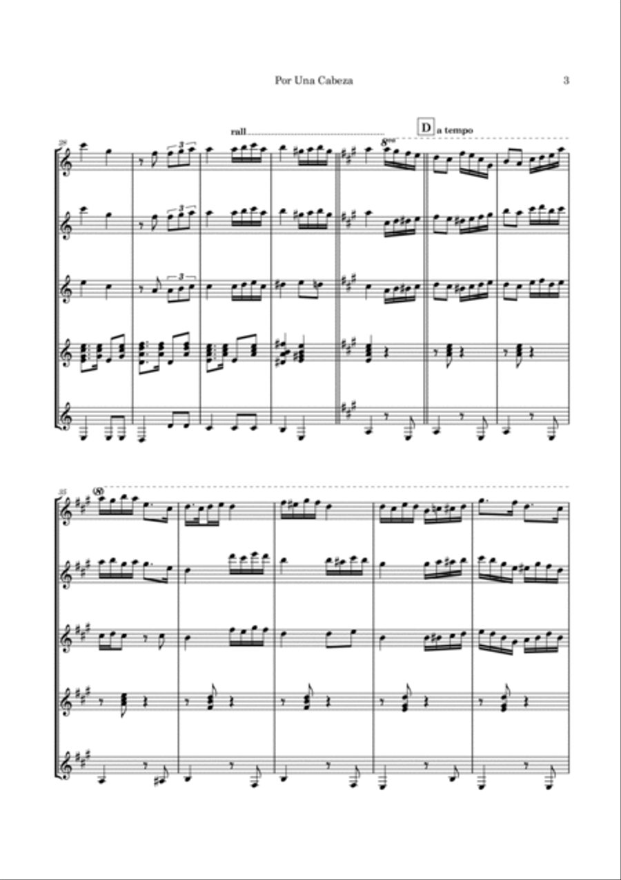 Por Una Cabeza Guitar Ensemble scores gallery preview page 6
