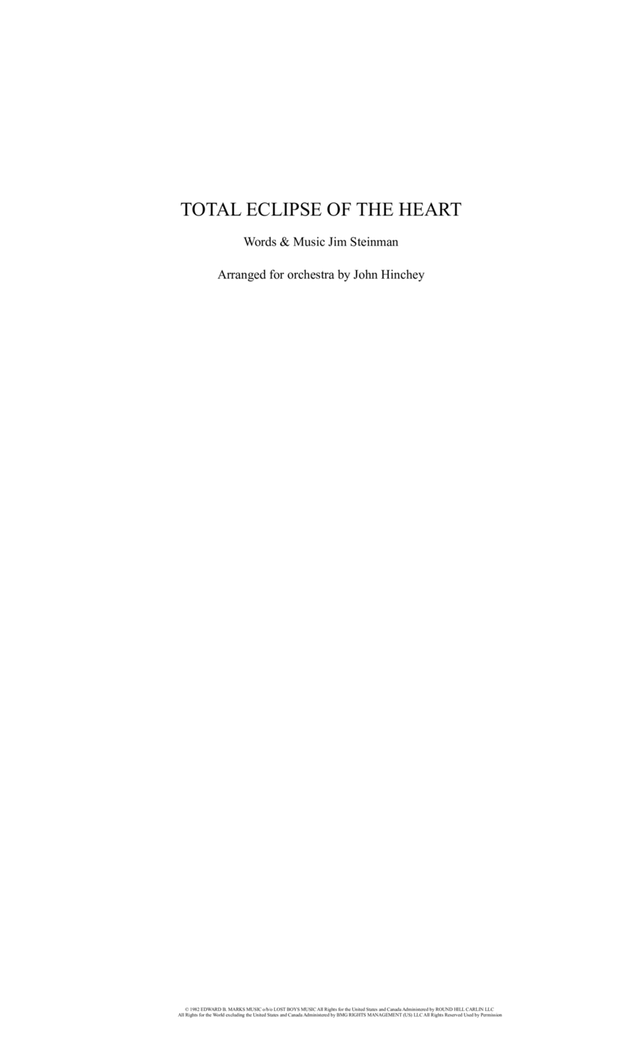 Total Eclipse Of The Heart Full Orchestra scores gallery preview page 1