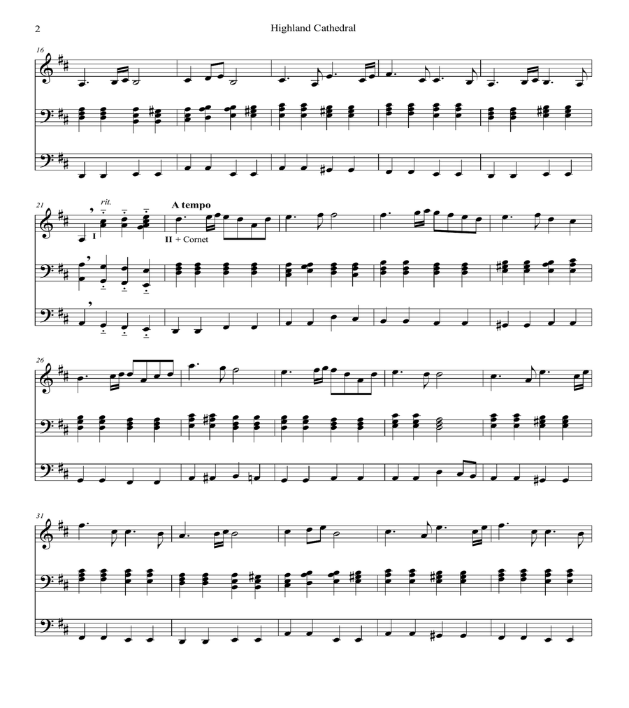 Highland Cathedral Organ Solo scores gallery preview page 3