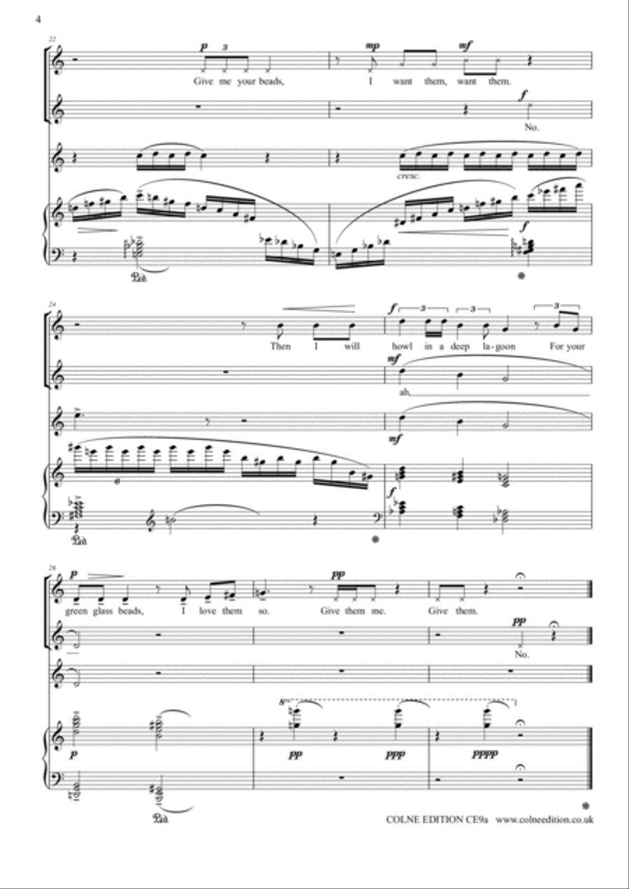 Overheard on a Saltmarsh and A Strange Story - two songs for upper voices 2-Part scores gallery preview page 4