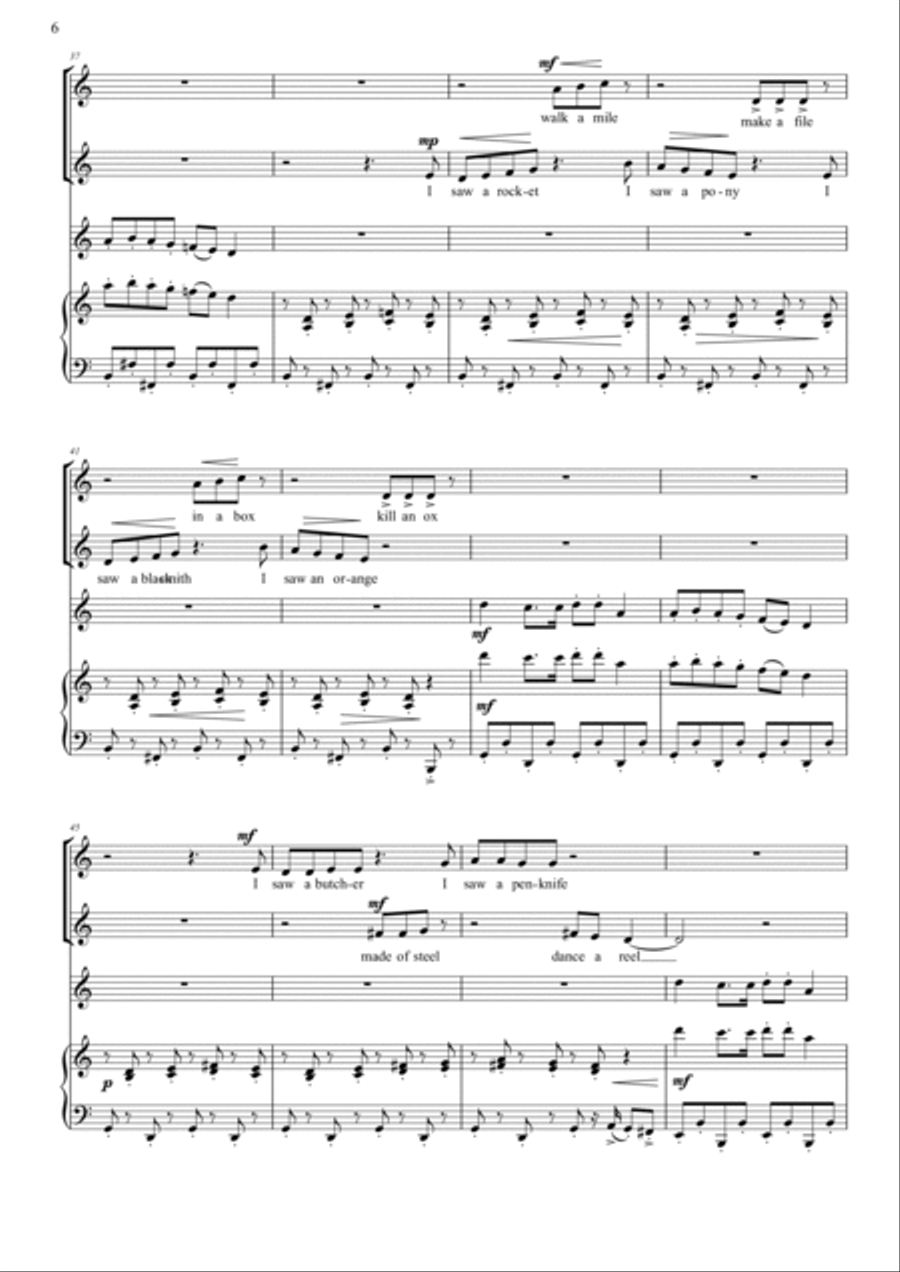 Overheard on a Saltmarsh and A Strange Story - two songs for upper voices 2-Part scores gallery preview page 6