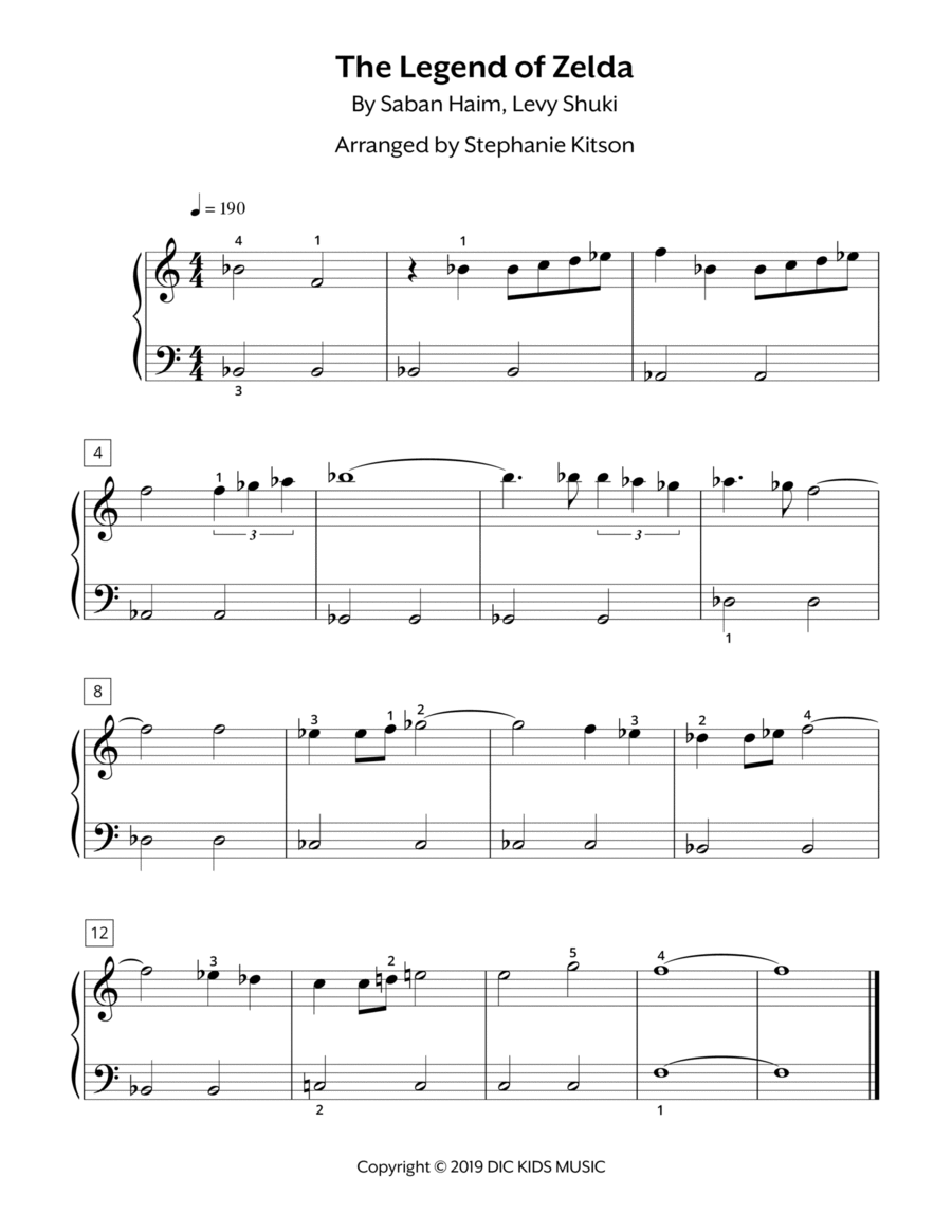 The Legend Of Zelda Easy Piano scores gallery preview page 1