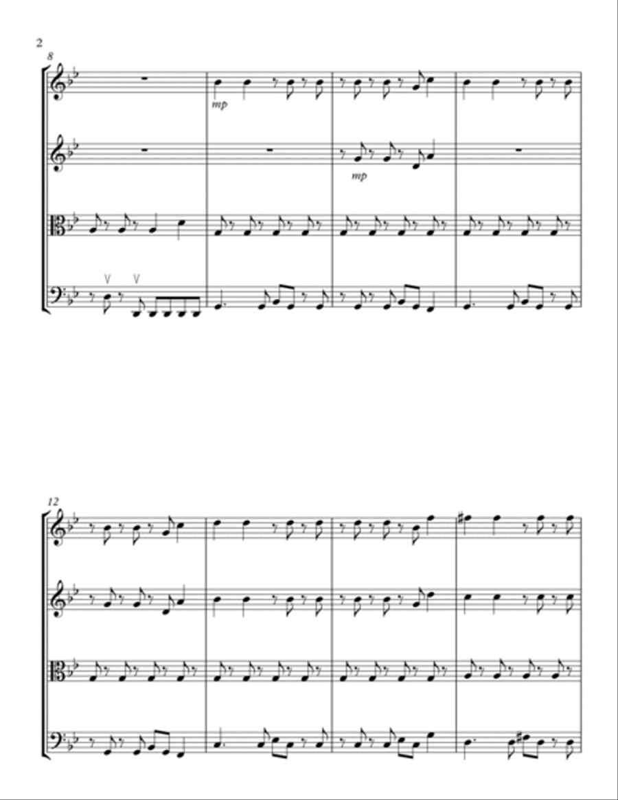 Bad Guy String Quartet scores gallery preview page 2