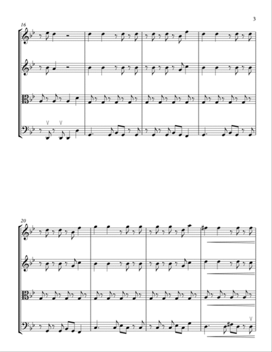 Bad Guy String Quartet scores gallery preview page 3