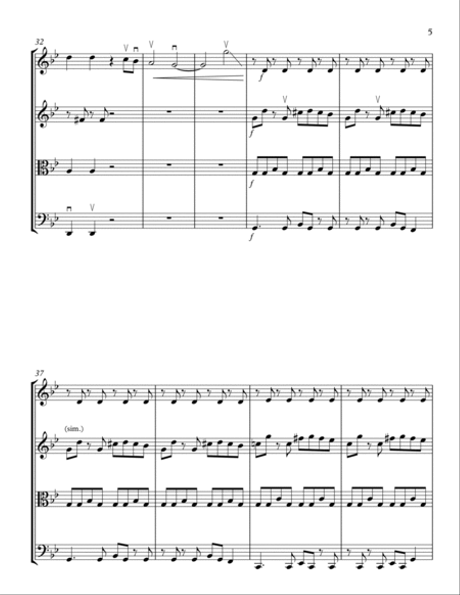 Bad Guy String Quartet scores gallery preview page 5