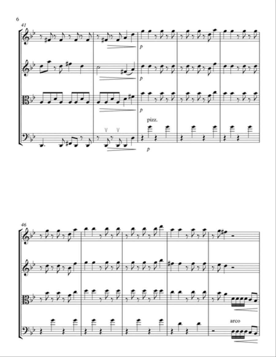 Bad Guy String Quartet scores gallery preview page 6
