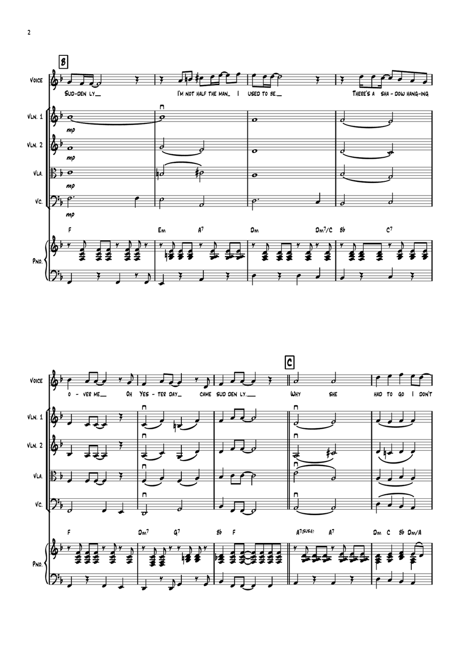 Yesterday Yesterday Small Ensemble scores gallery preview page 2