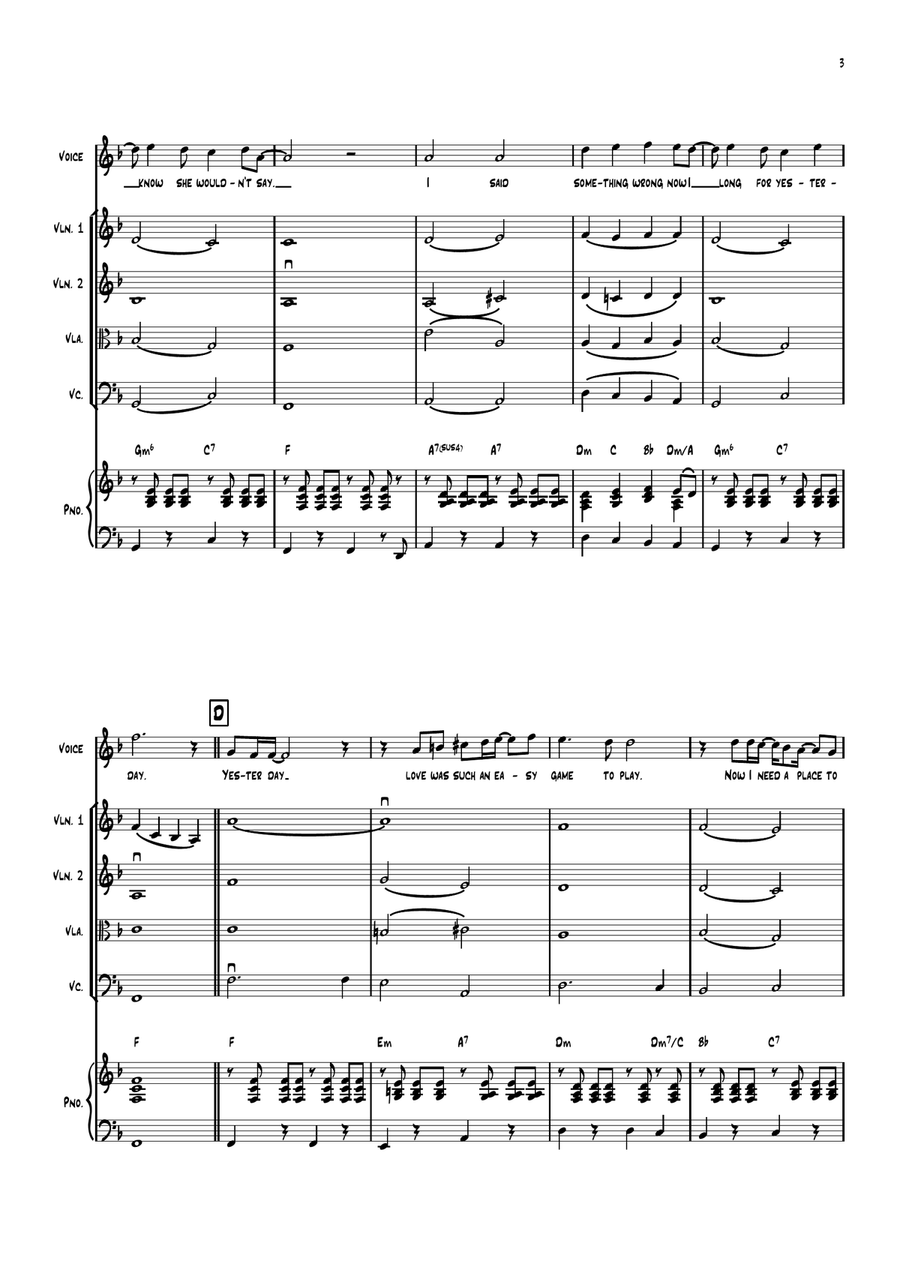 Yesterday Yesterday Small Ensemble scores gallery preview page 3