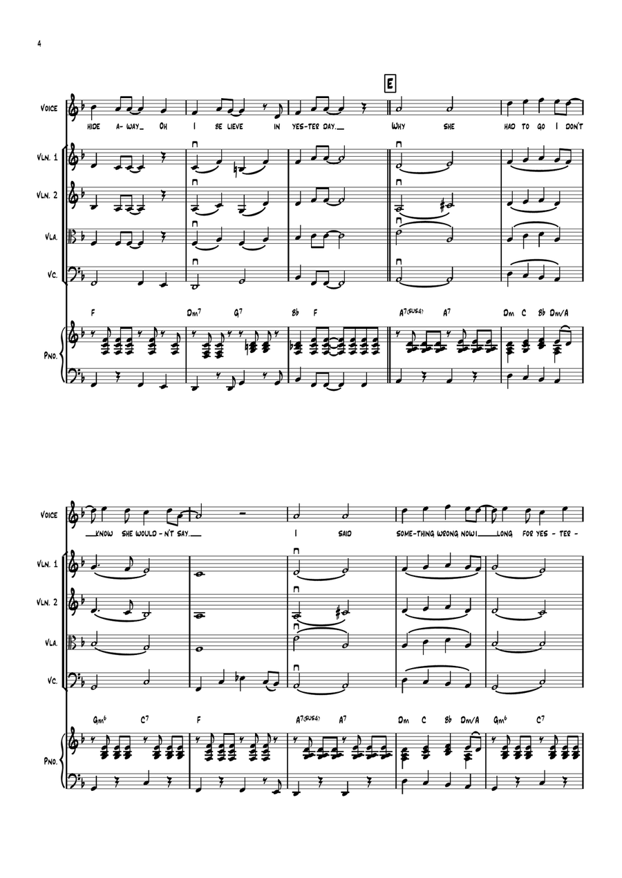 Yesterday Yesterday Small Ensemble scores gallery preview page 4