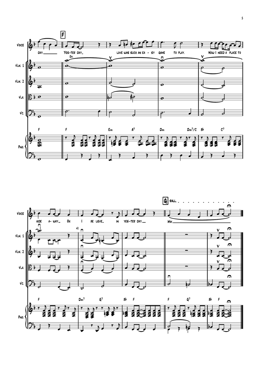 Yesterday Yesterday Small Ensemble scores gallery preview page 5