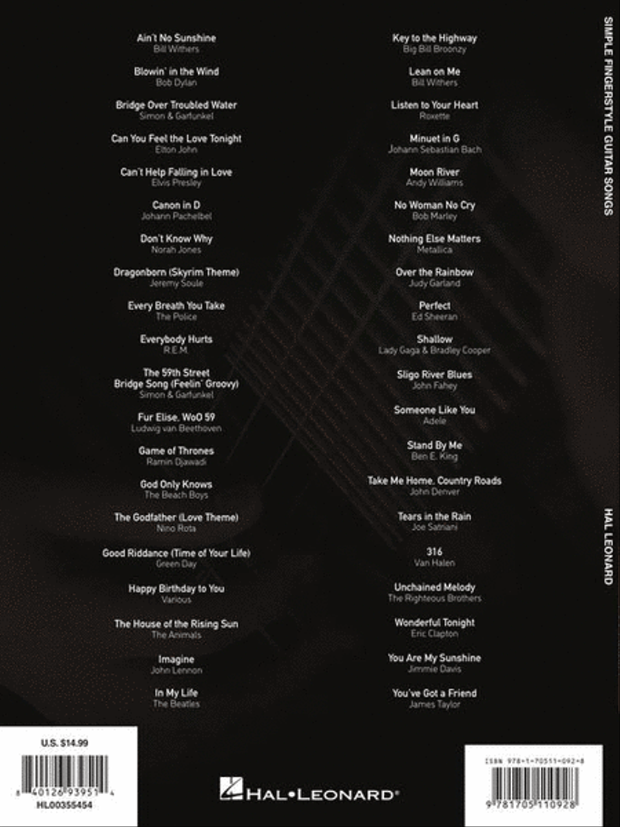 Simple Fingerstyle Guitar Songs Acoustic Guitar scores gallery preview page 7