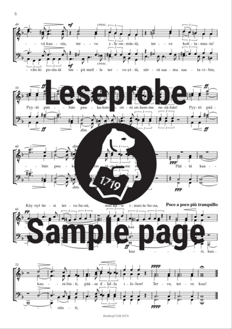 6 Part-Songs Op. 18 A Cappella scores gallery preview page 5