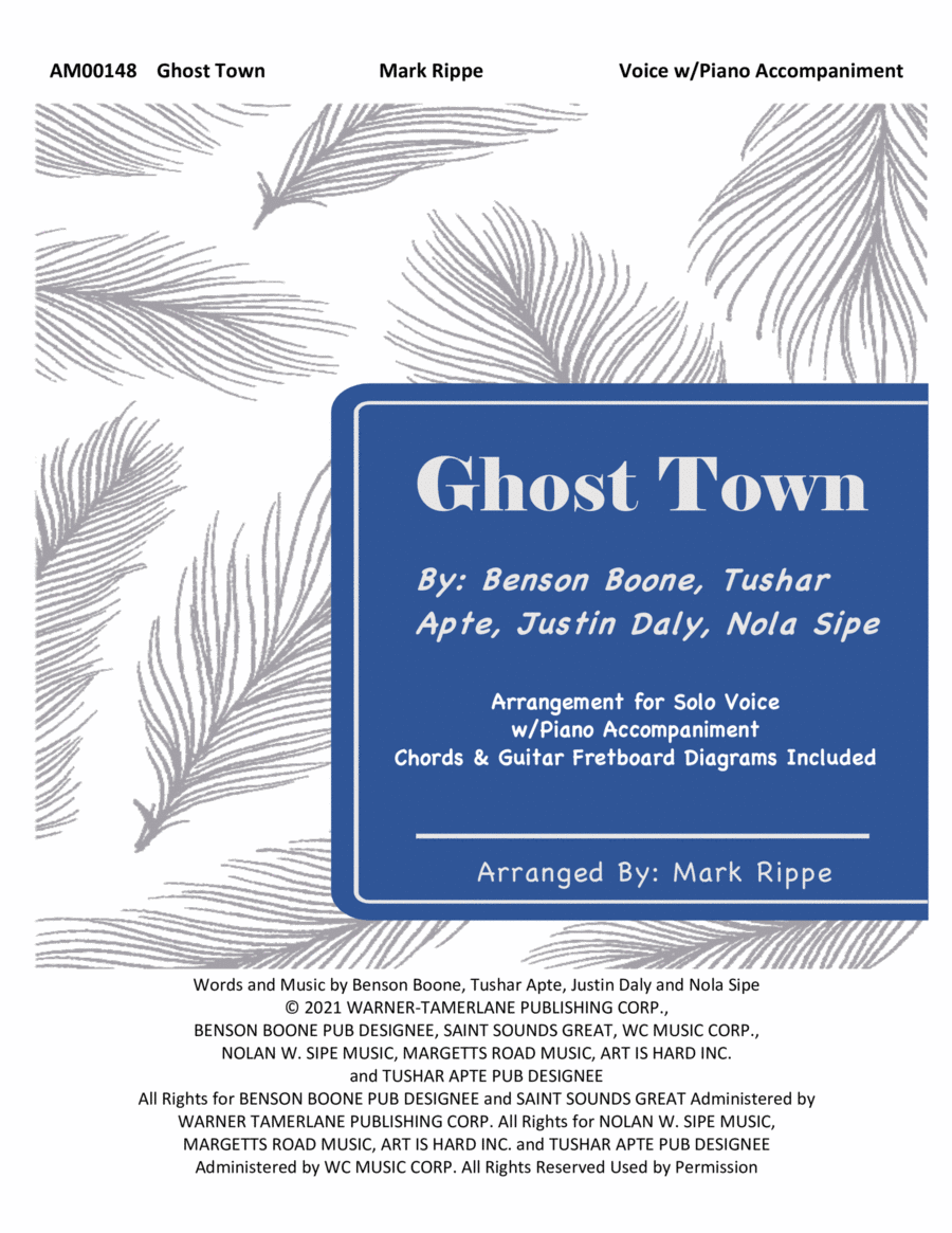 Ghost Town Piano, Vocal, Guitar scores gallery preview page 1