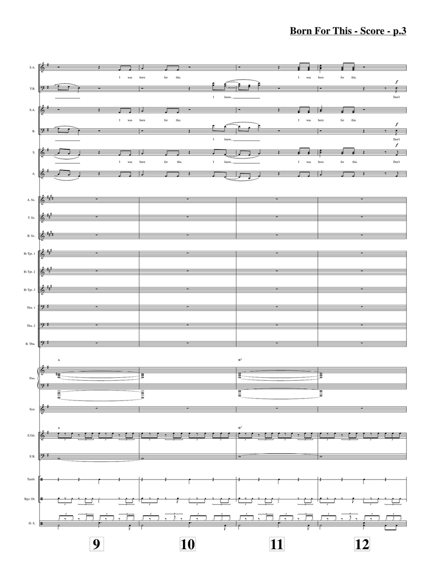 Born For This Jazz Ensemble scores gallery preview page 3
