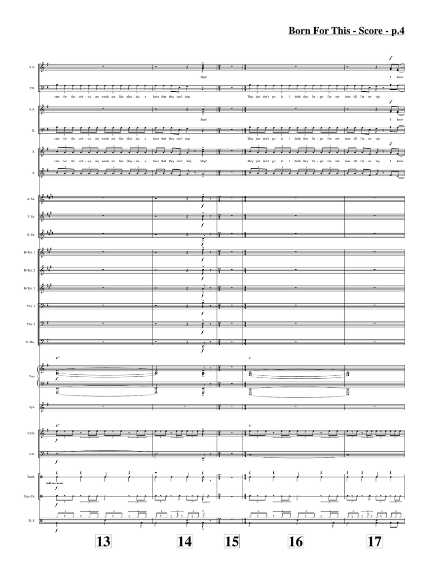 Born For This Jazz Ensemble scores gallery preview page 4