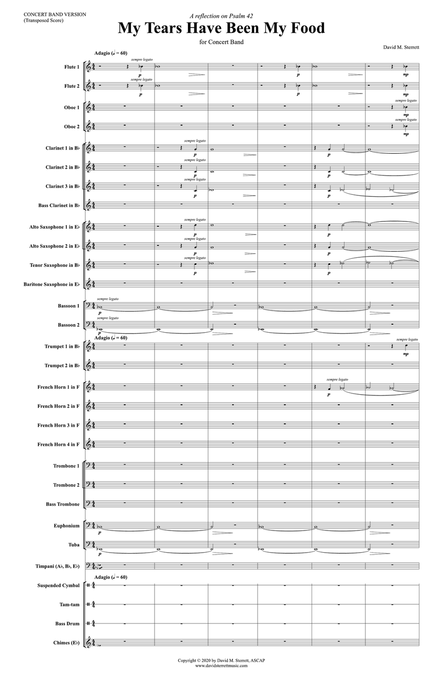 My Tears Have Been My Food (for concert band) - Score Only Concert Band scores gallery preview page 5