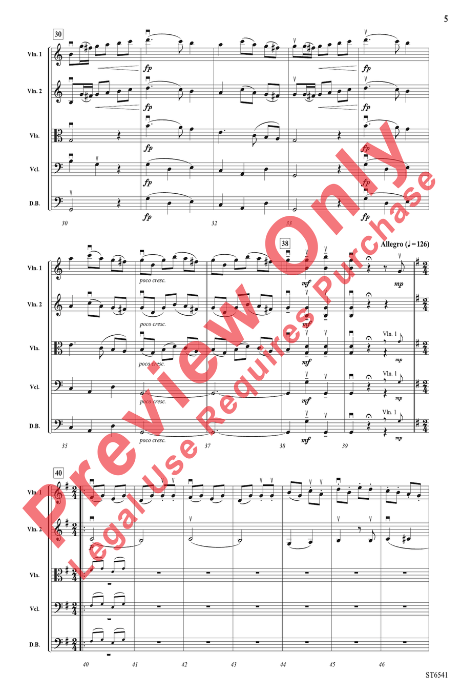 Andante and Allegro Andante and Allegro String Orchestra scores gallery preview page 5