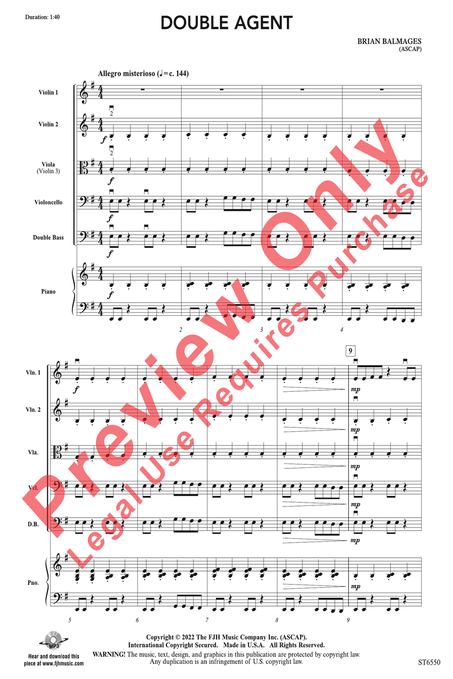 Double Agent Double Agent String Orchestra scores gallery preview page 3