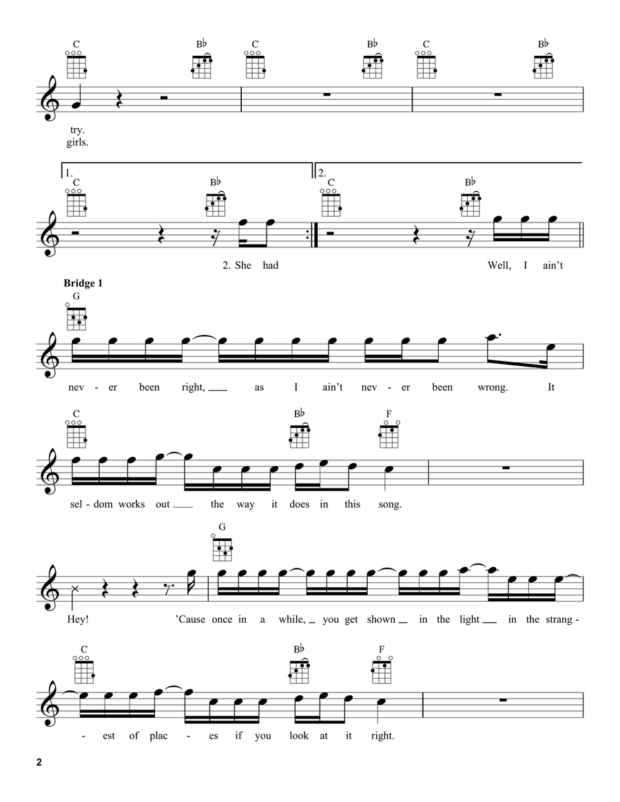 Scarlet Begonias Scarlet Begonias Ukulele scores gallery preview page 2