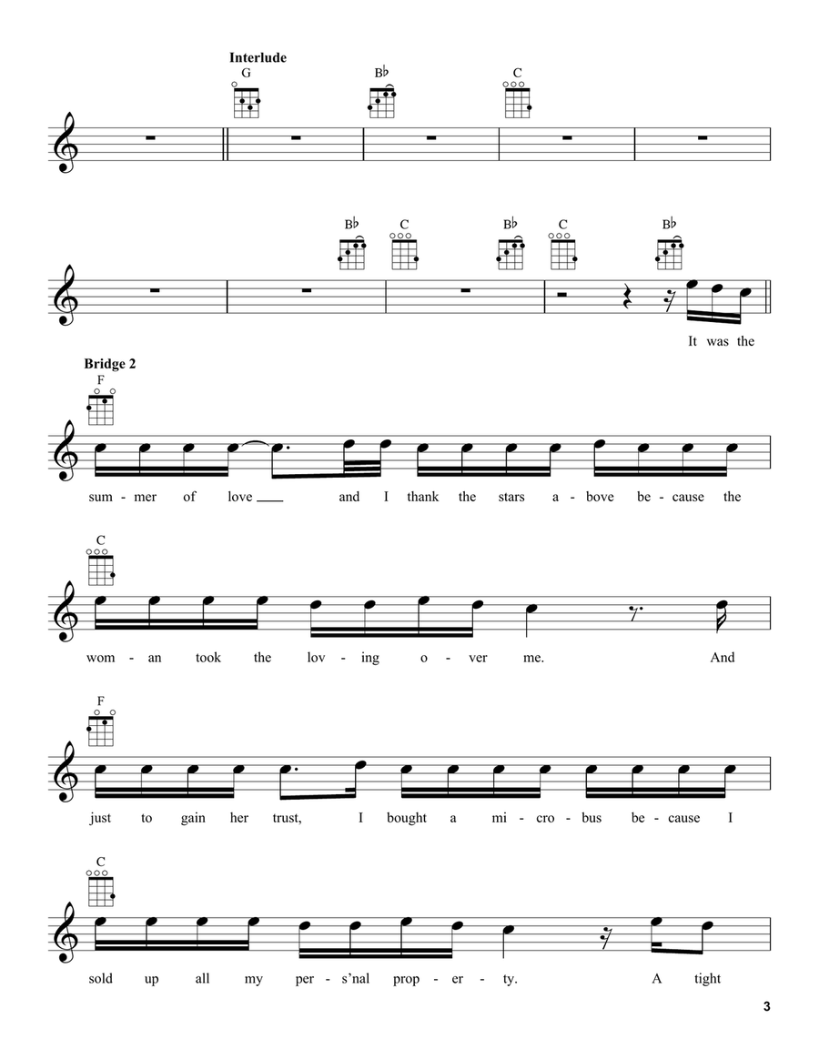 Scarlet Begonias Scarlet Begonias Ukulele scores gallery preview page 3