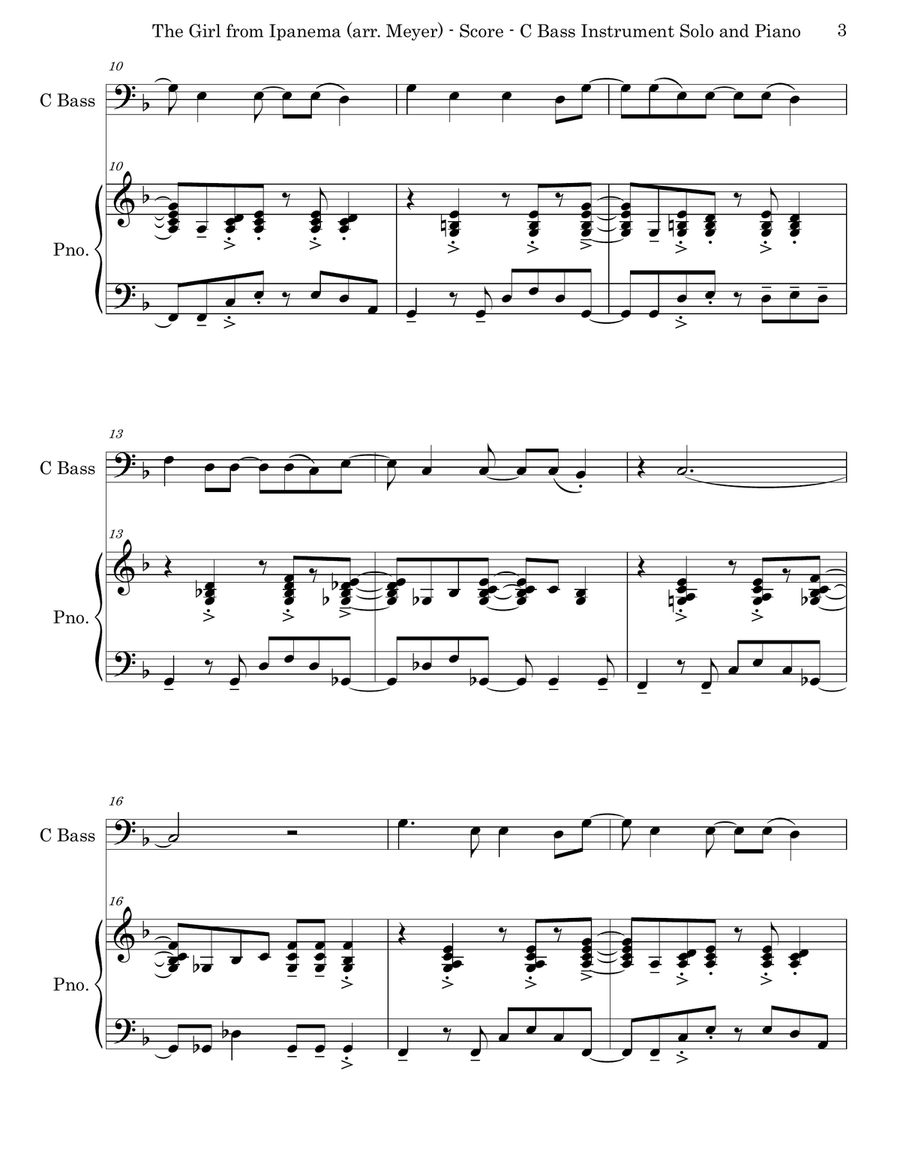 The Girl From Ipanema (garôta De Ipanema) Baritone Horn BC scores gallery preview page 3