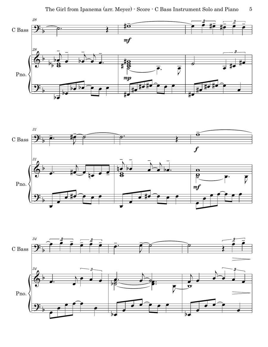 The Girl From Ipanema (garôta De Ipanema) Baritone Horn BC scores gallery preview page 5