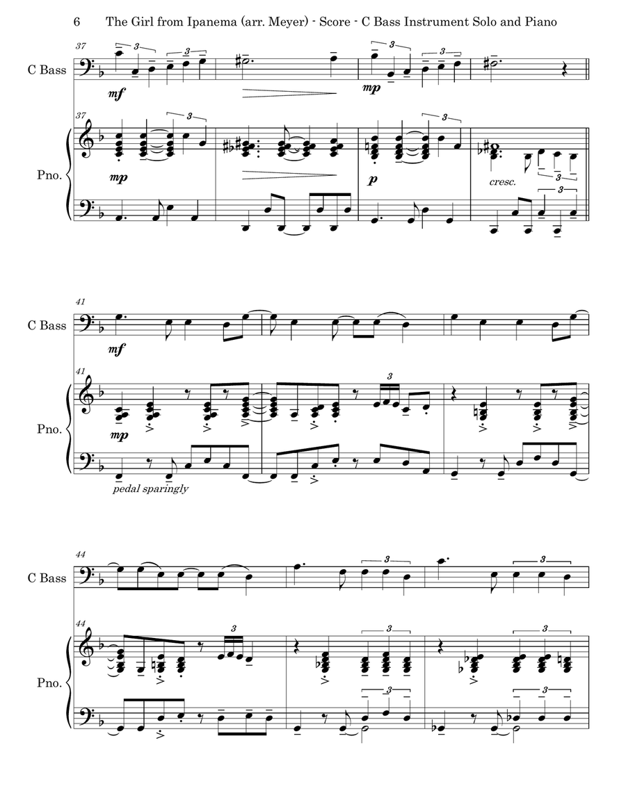 The Girl From Ipanema (garôta De Ipanema) Baritone Horn BC scores gallery preview page 6