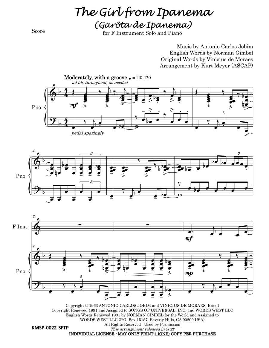 The Girl From Ipanema (garôta De Ipanema) Horn scores gallery preview page 2