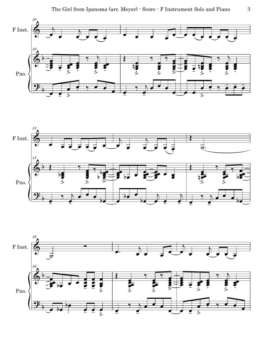 The Girl From Ipanema (garôta De Ipanema) Horn scores gallery preview page 3