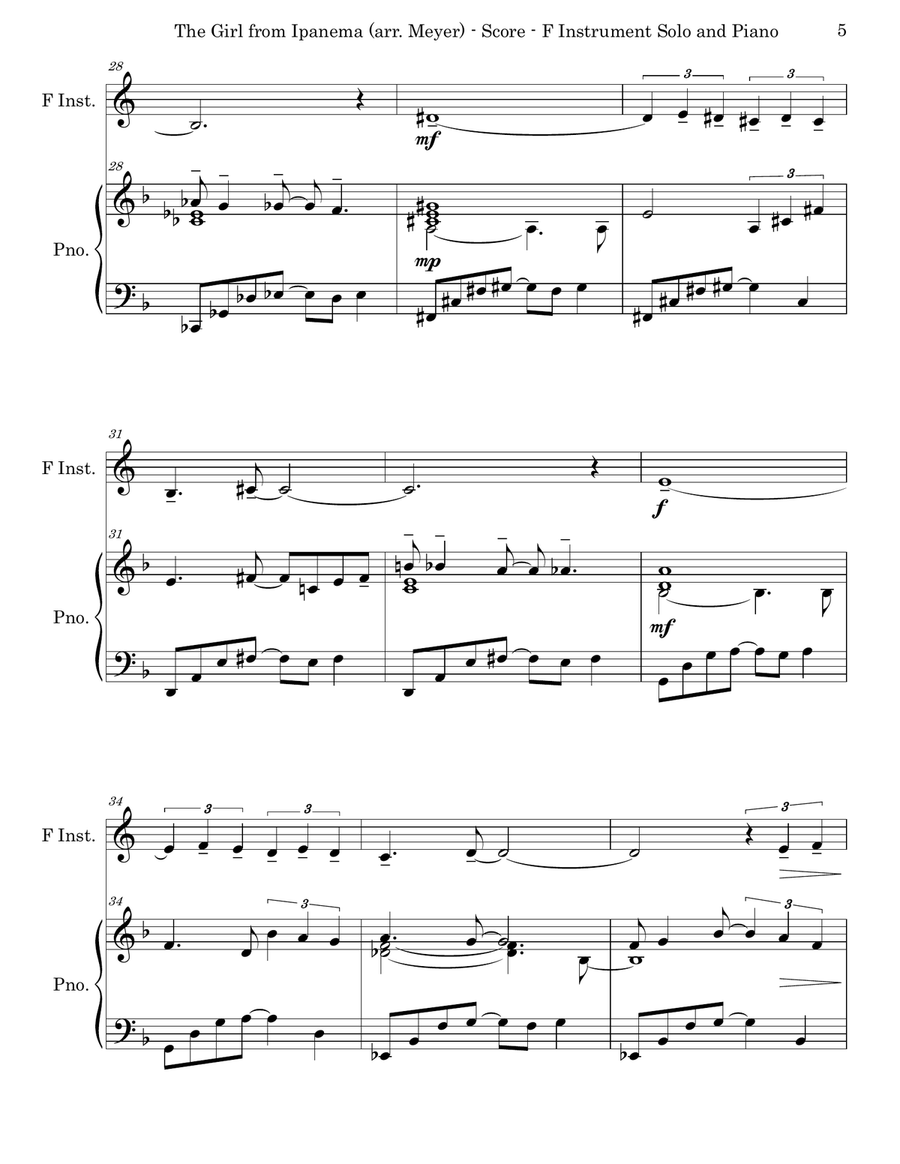 The Girl From Ipanema (garôta De Ipanema) Horn scores gallery preview page 5