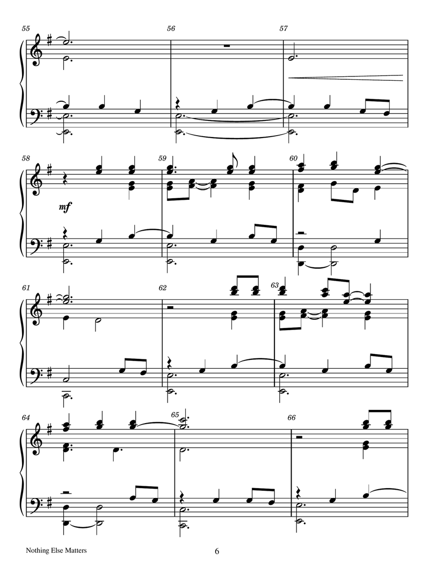 Nothing Else Matters - Score Only Handbell Choir scores gallery preview page 6
