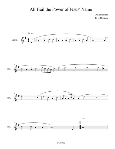 All Hail the Power of Jesus' Name (Violin Solo)