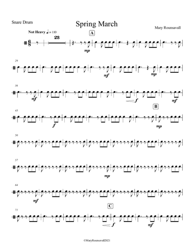 Spring March: SNARE DRUM PART