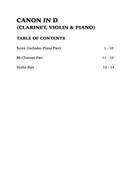 Canon in D (Trio for Clarinet, Violin and Piano) Small Ensemble scores gallery preview page 4