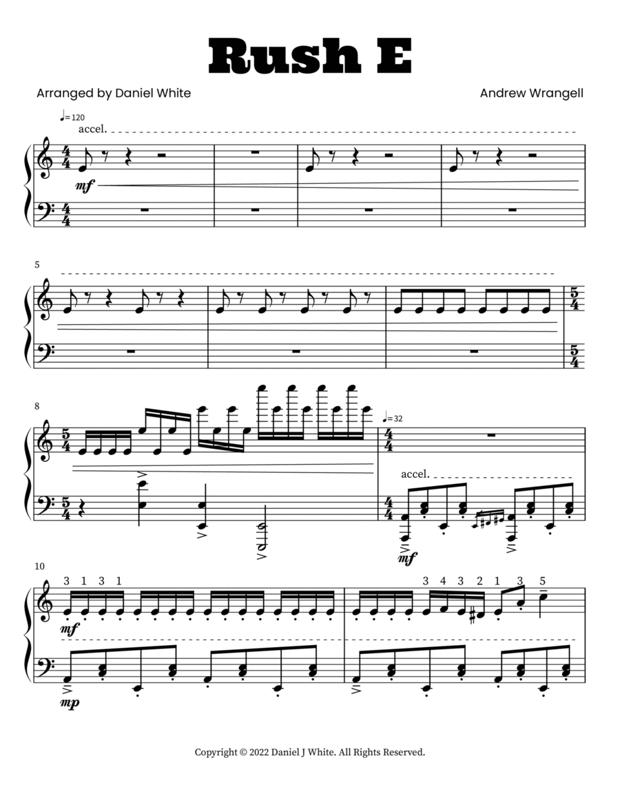 Rush E Rush E Piano Solo scores gallery preview page 1