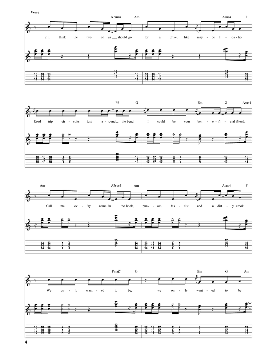 Whatchu Thinkin' Whatchu Thinkin' Guitar Tablature scores gallery preview page 4