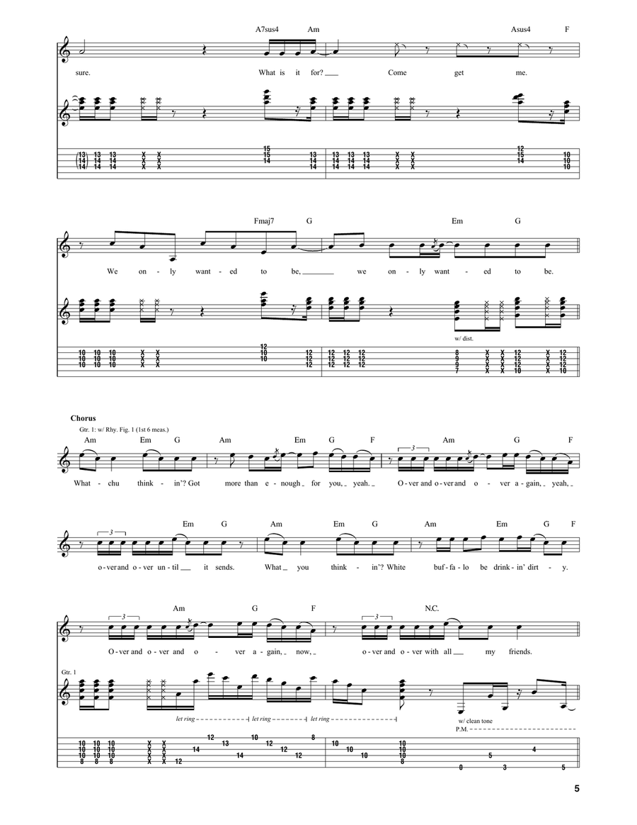 Whatchu Thinkin' Whatchu Thinkin' Guitar Tablature scores gallery preview page 5